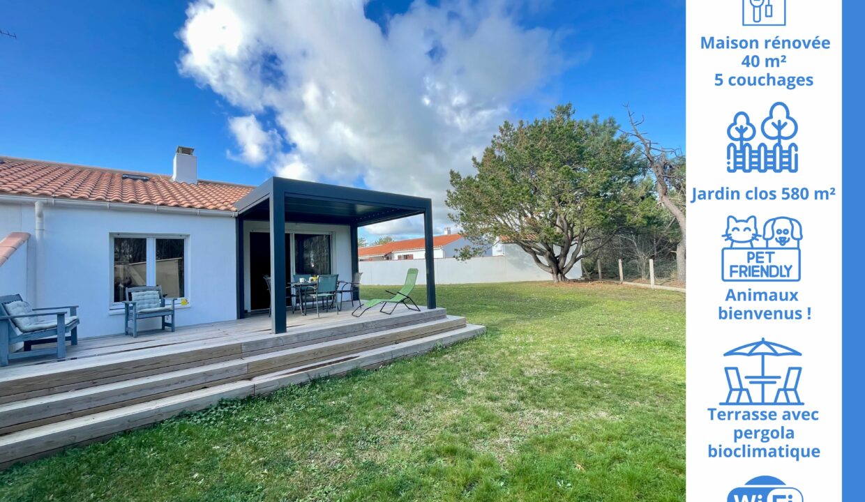 LA SAUZAIE au calme d'une impasse - maison cosy avec grand terrain clos et pergola bioclimatique - WIFI - Animaux admis