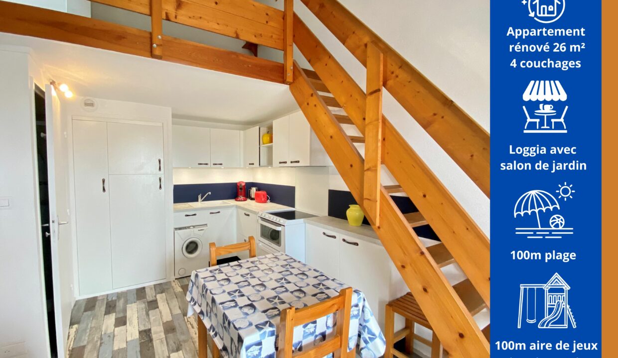 Le Marais Girard - Appartement confortable 4 personnes avec loggia dans résidence 1ère ligne - 100m mer