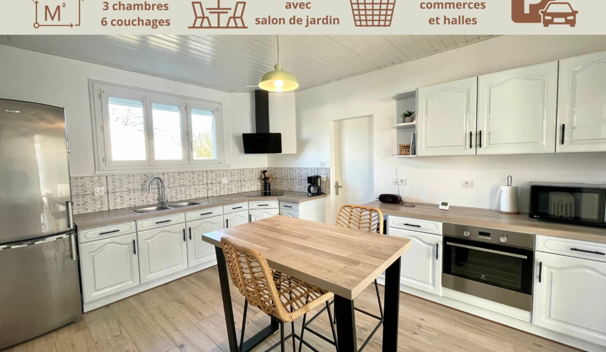 Maison de pays rénovée 3 chambres (6 couchages)