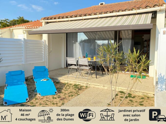 QUARTIER DES DUNES - MAISON TOUT CONFORT DANS LE VILLAGE DES OISEAUX - 300 M DE LA GRANDE PLAGE DES DUNES - WIFI
